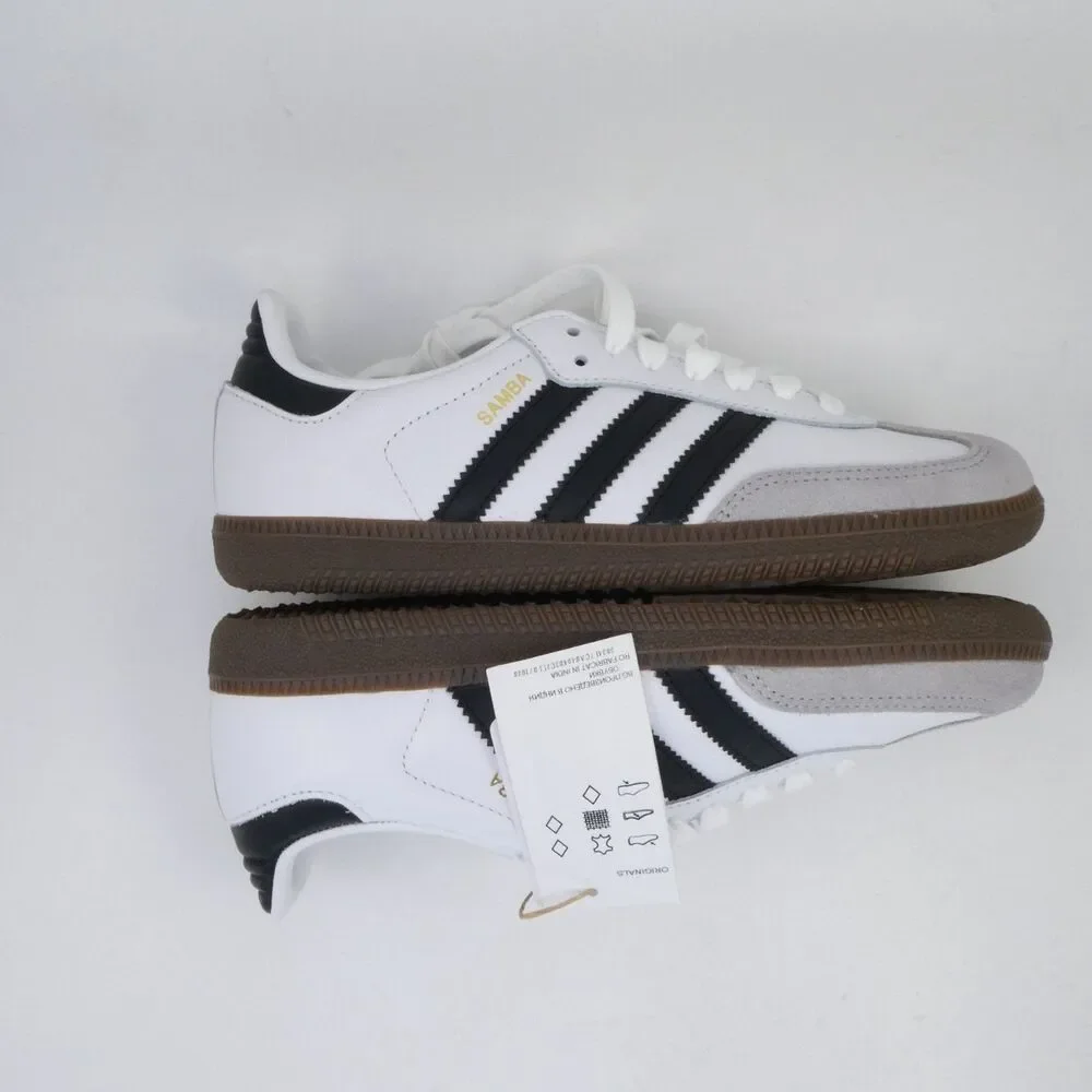 adidas Originals Women's US 5 Samba OG Trainers Youth 4 White/Black B75806 - Picture 5 of 10